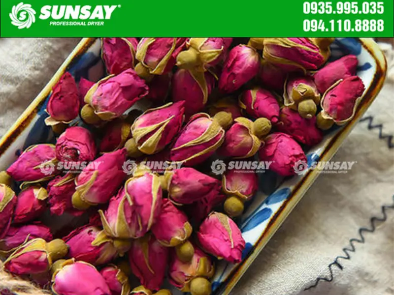 Hoa sấy bằng máy sấy lạnh đối lưu 12 khay mini