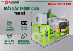 Máy sấy thùng quay theo mẻ SUNSAY chất lượng cao