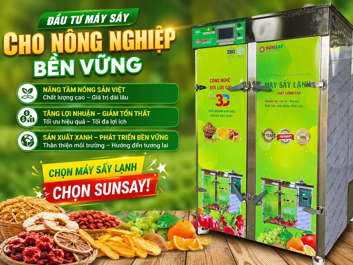 Đầu tư máy sấy cho nông nghiệp bền vững là bước đi chiến lược giúp nông sản Việt nâng cao giá trị
