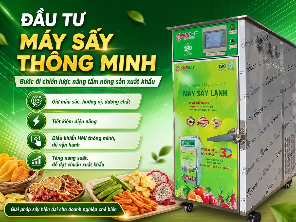 Đầu tư máy sấy thông minh là giải pháp tối ưu giúp doanh nghiệp nâng cao chất lượng sản phẩm