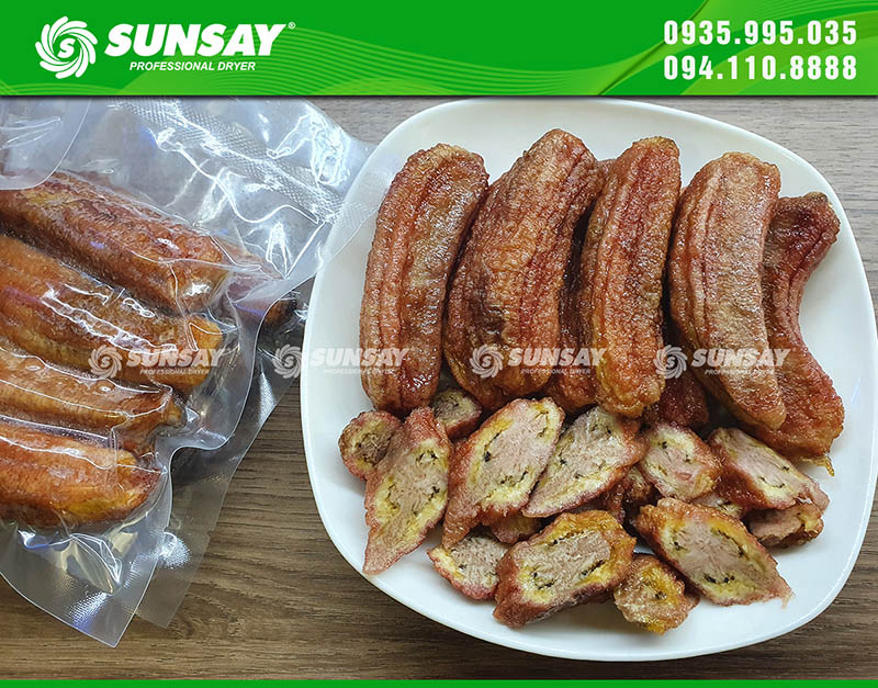 Chuối sấy dẻo bằng máy sấy SUNSAY cao cấp