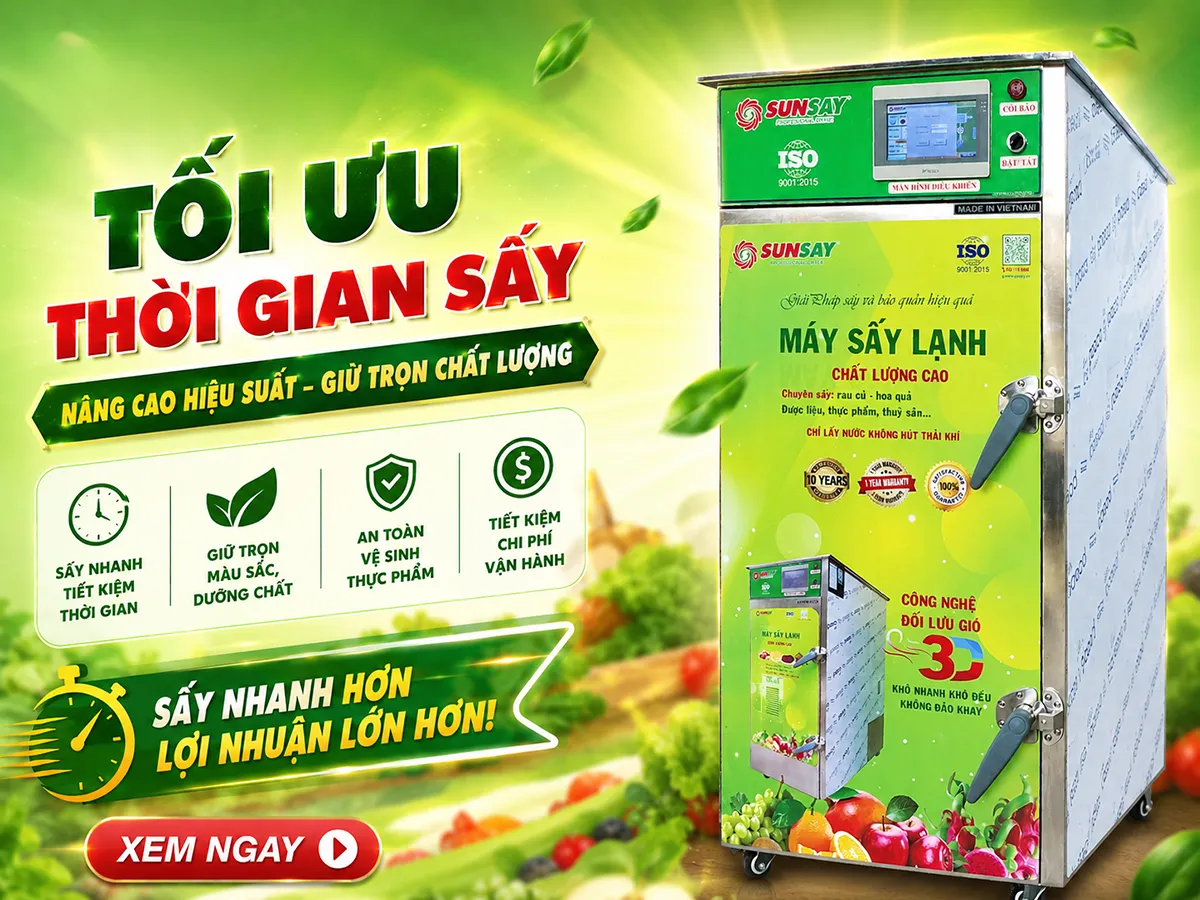 Tối ưu thời gian sấy không phải là sấy nhanh hơn, mà là sấy đúng để đạt chất lượng tốt nhất.