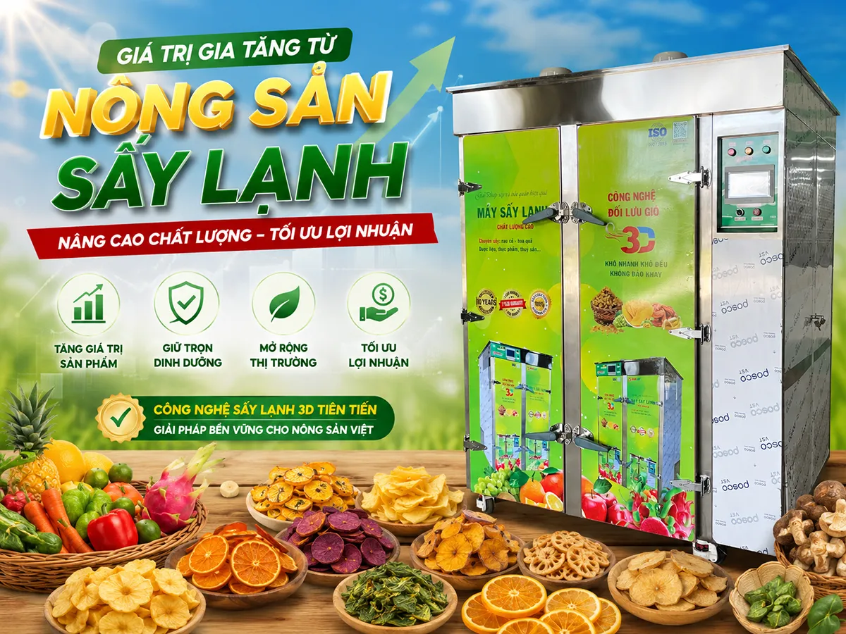 Giá trị gia tăng từ nông sản sấy lạnh không chỉ nằm ở chất lượng sản phẩm mà còn ở khả năng nâng cao hiệu quả kinh tế cho người sản xuất.