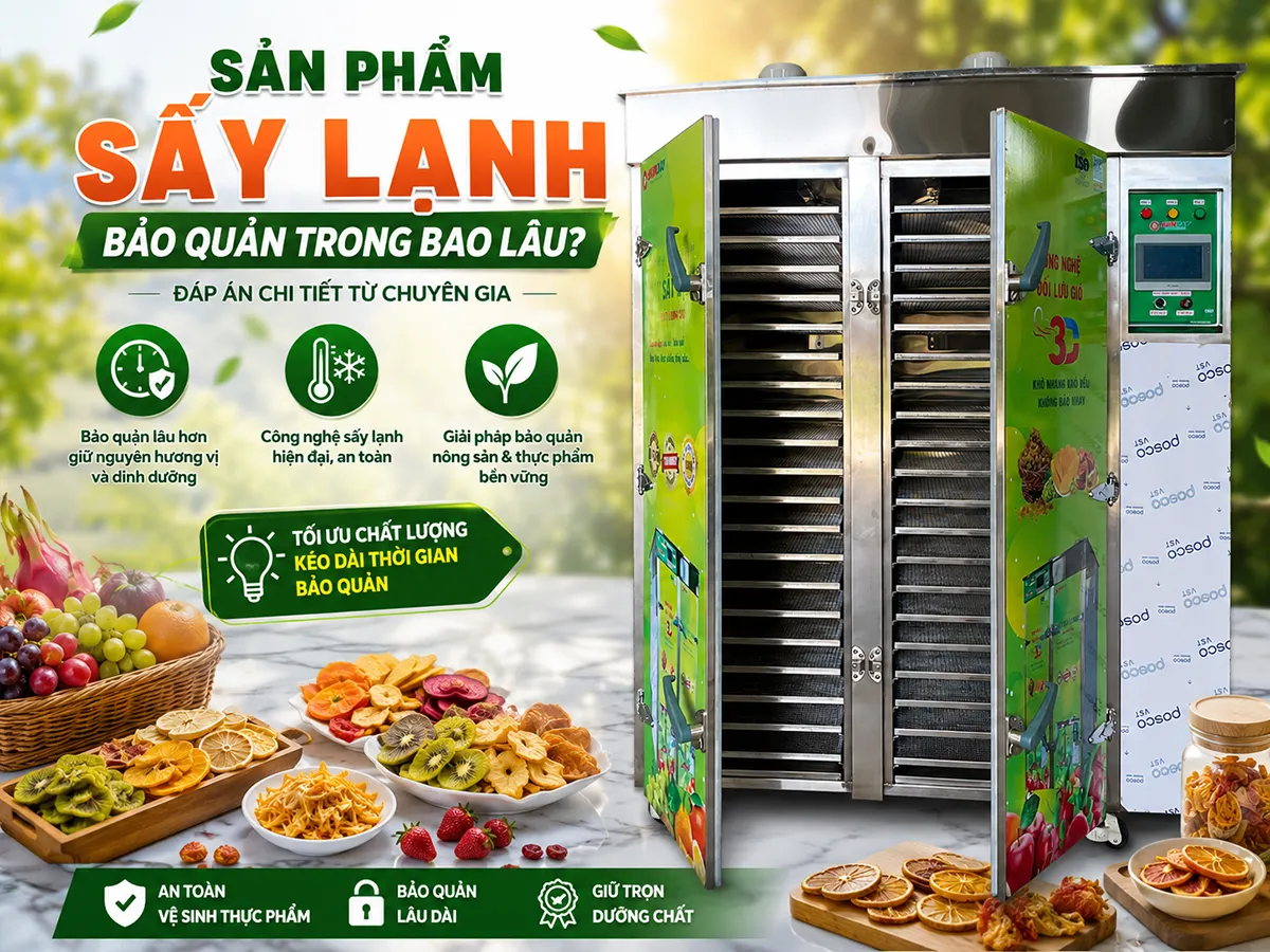 Sản phẩm sấy lạnh bảo quản trong bao lâu? Câu trả lời phụ thuộc rất nhiều vào công nghệ sấy và cách đóng gói.