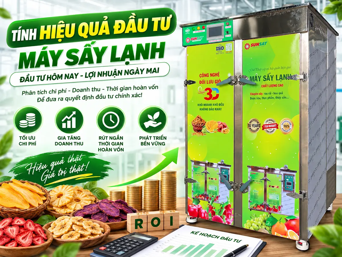 Tính hiệu quả đầu tư máy sấy cần dựa trên tổng vốn, chi phí sản xuất và khả năng tiêu thụ thực tế.